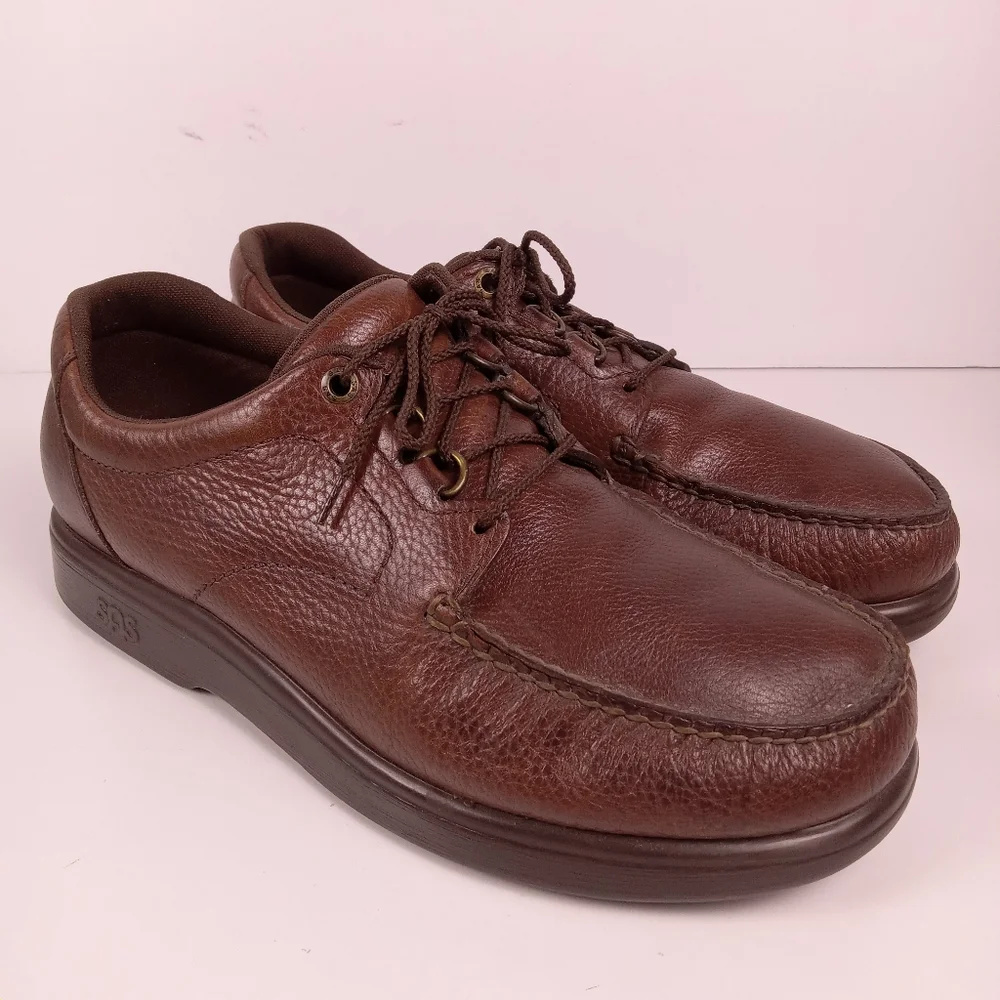 SAS Mens 'Bout Time Lace Up Orthopedic Walking Loafers Mulch Brown Size 11
